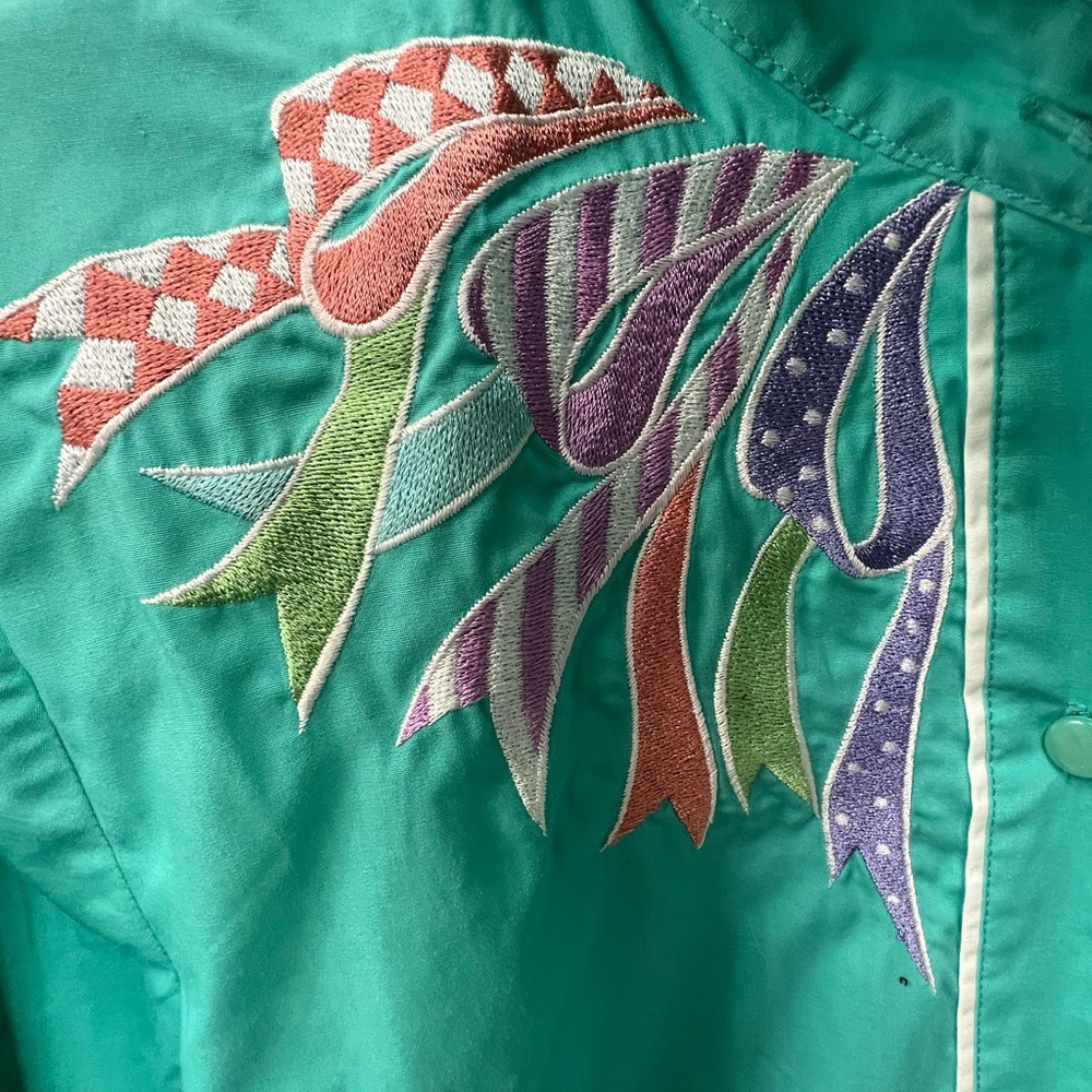 Bob Mackie Wearable Art Button Down Shirt Size Me… - image 4